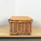 36cm x 26cm Small Lidded Wicker Hamper Storage Basket
