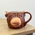 Novelty Highland Cow Shaped Mug – Ceramic