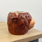 Novelty Highland Cow Shaped Mug – Ceramic
