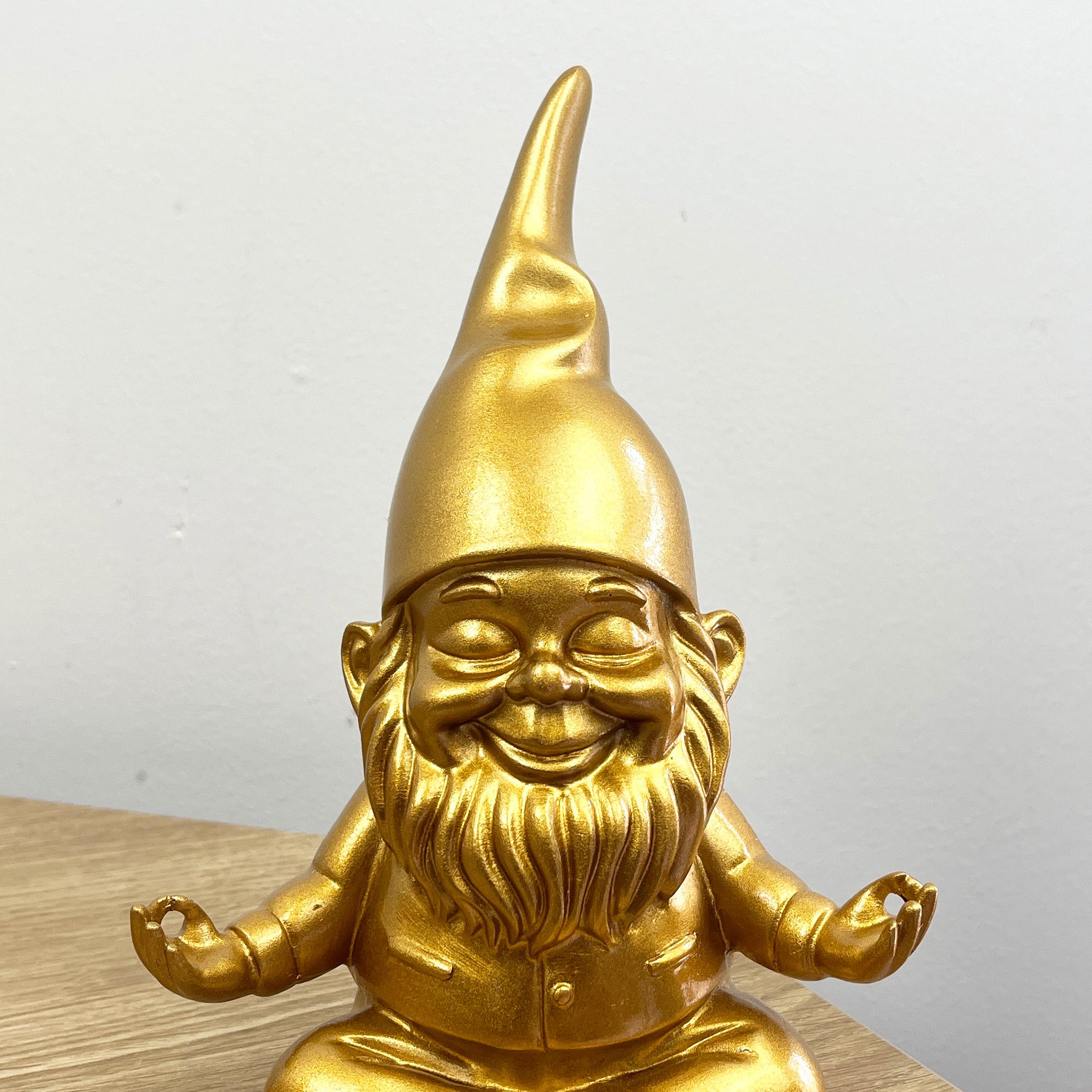 20.5cm Funky Meditating Gnome / Gonk - Gold