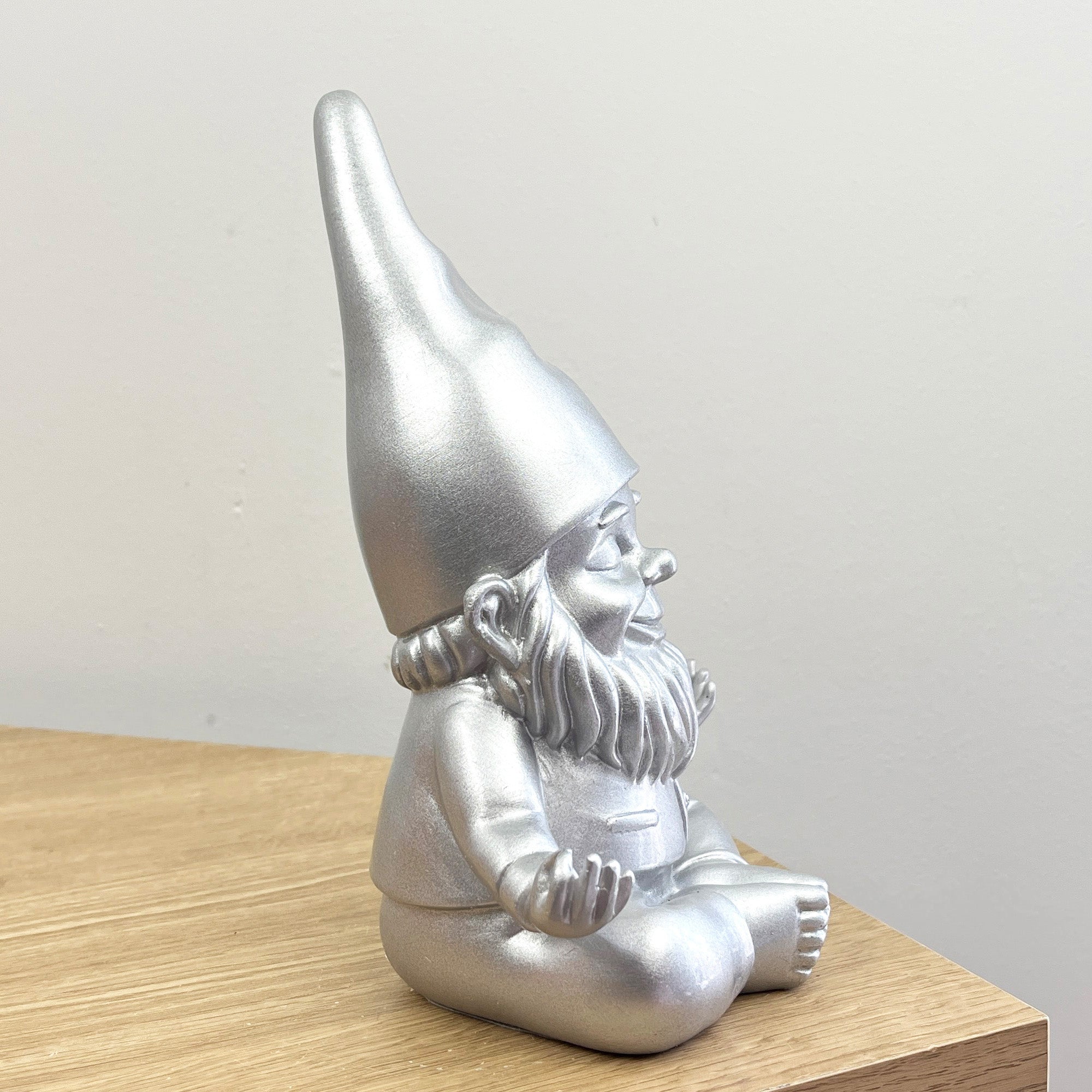 20.5cm Funky Meditating Gnome / Gonk - Silver