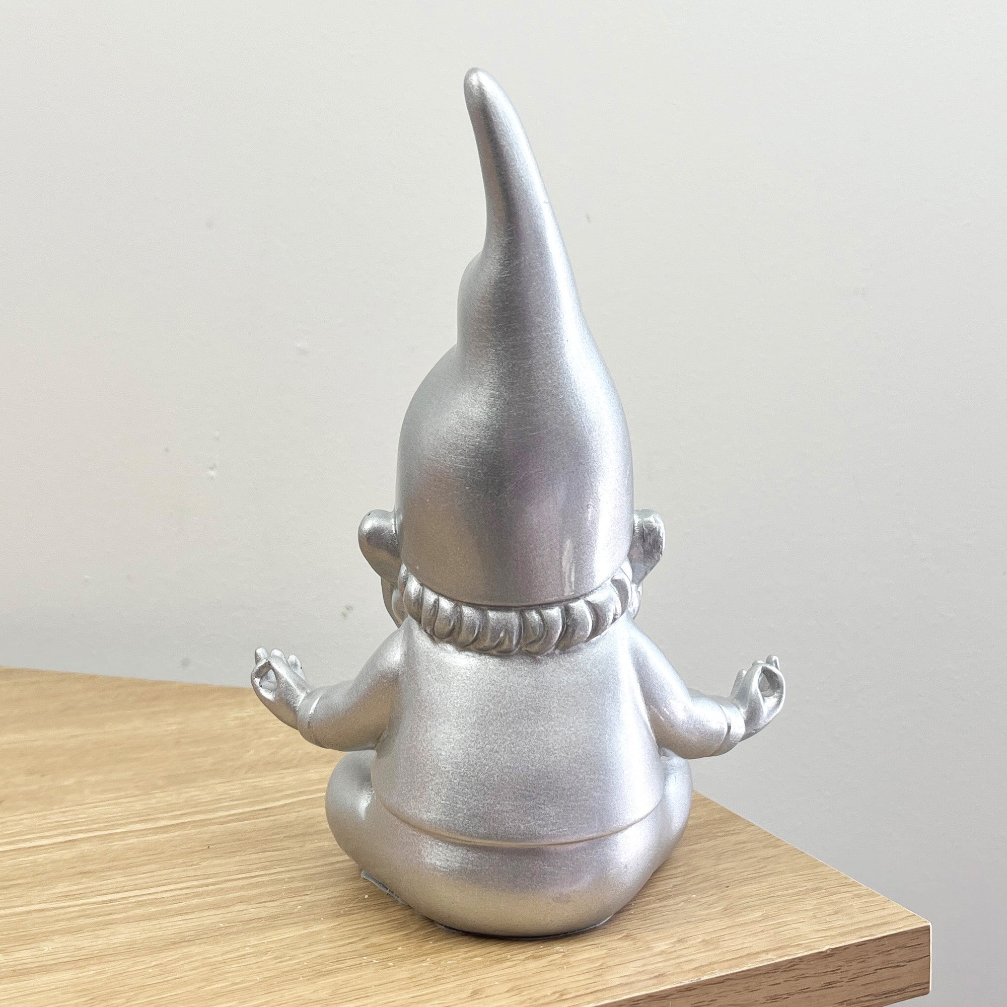 20.5cm Funky Meditating Gnome / Gonk - Silver