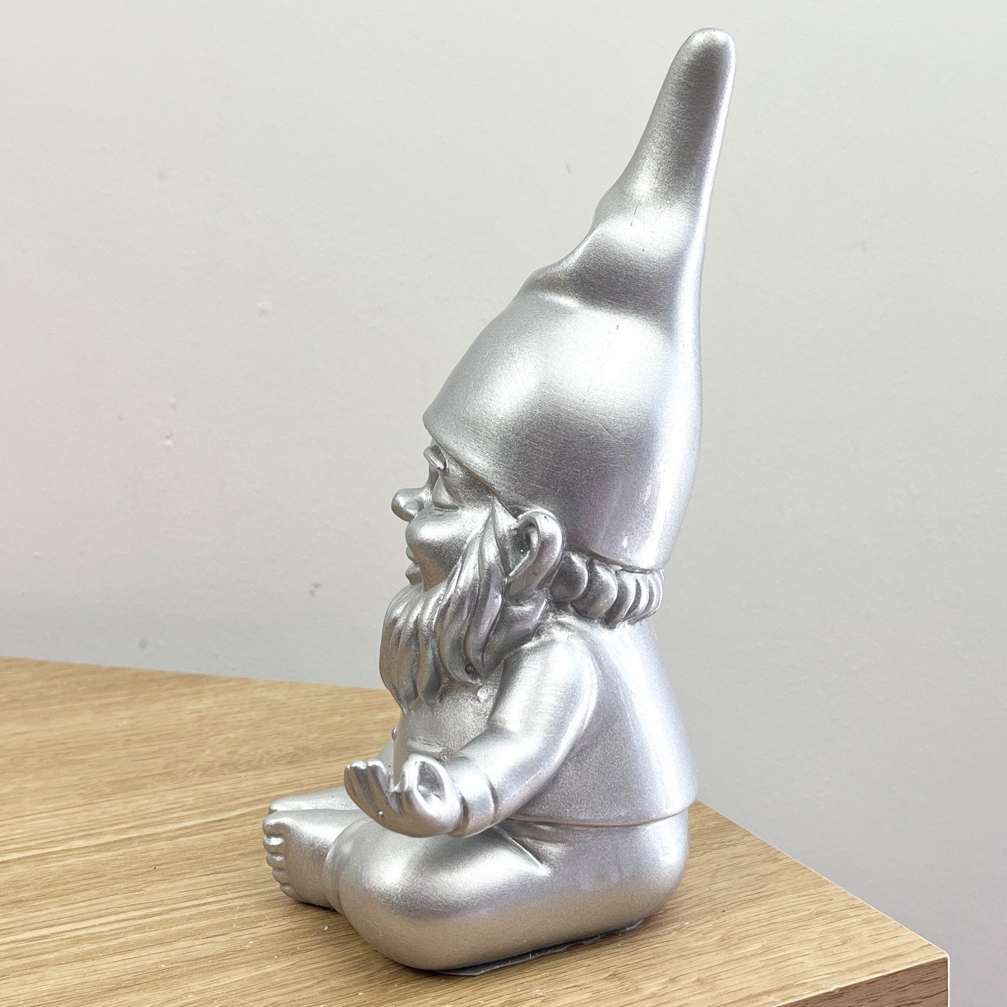 20.5cm Funky Meditating Gnome / Gonk - Silver