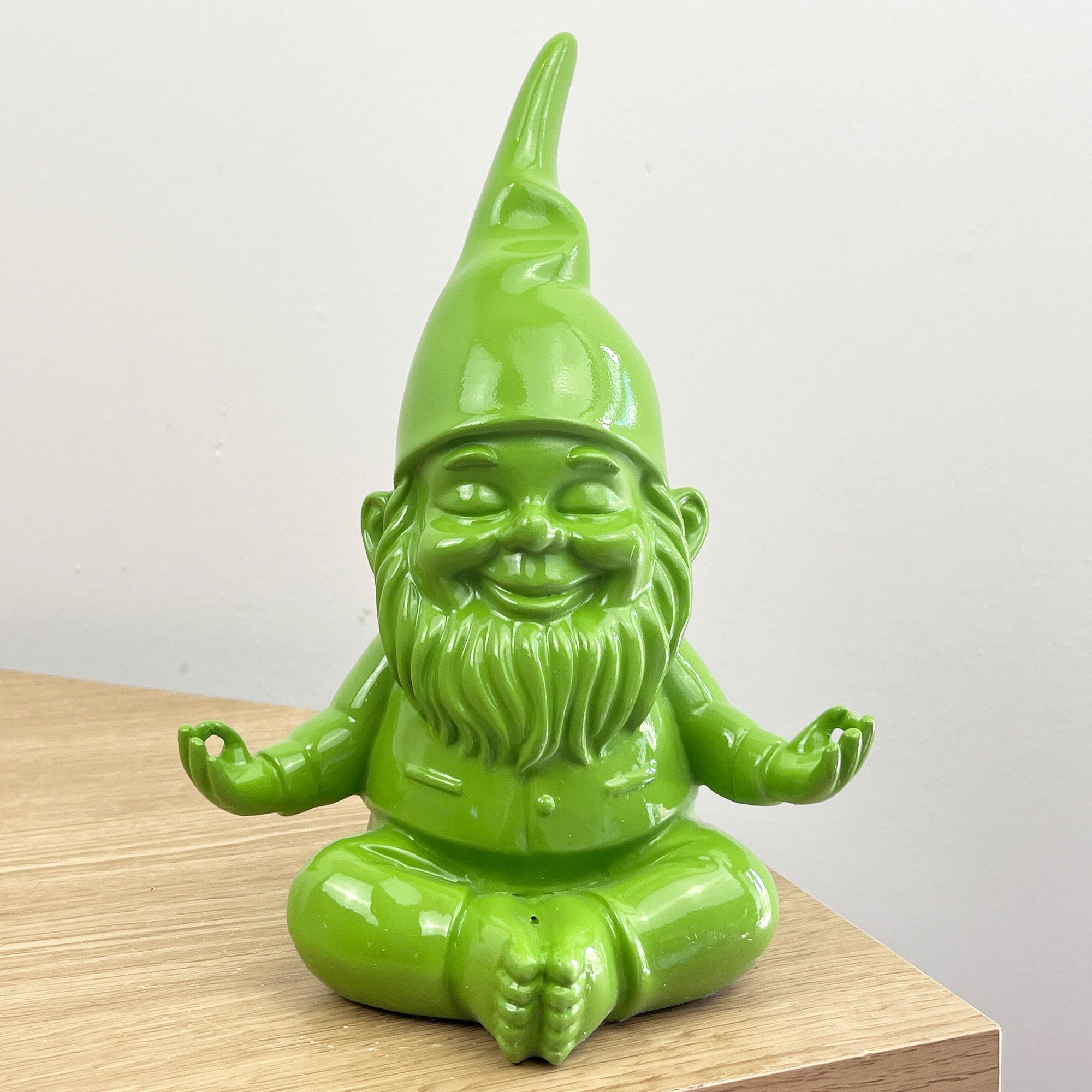 20.5cm Funky Meditating Gnome / Gonk - Green
