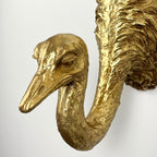 38cm Gold Ostrich Head Wall Decoration - Resin