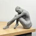 15cm Grey Abstract Sitting Woman Ornament – Resin