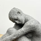 15cm Grey Abstract Sitting Woman Ornament – Resin