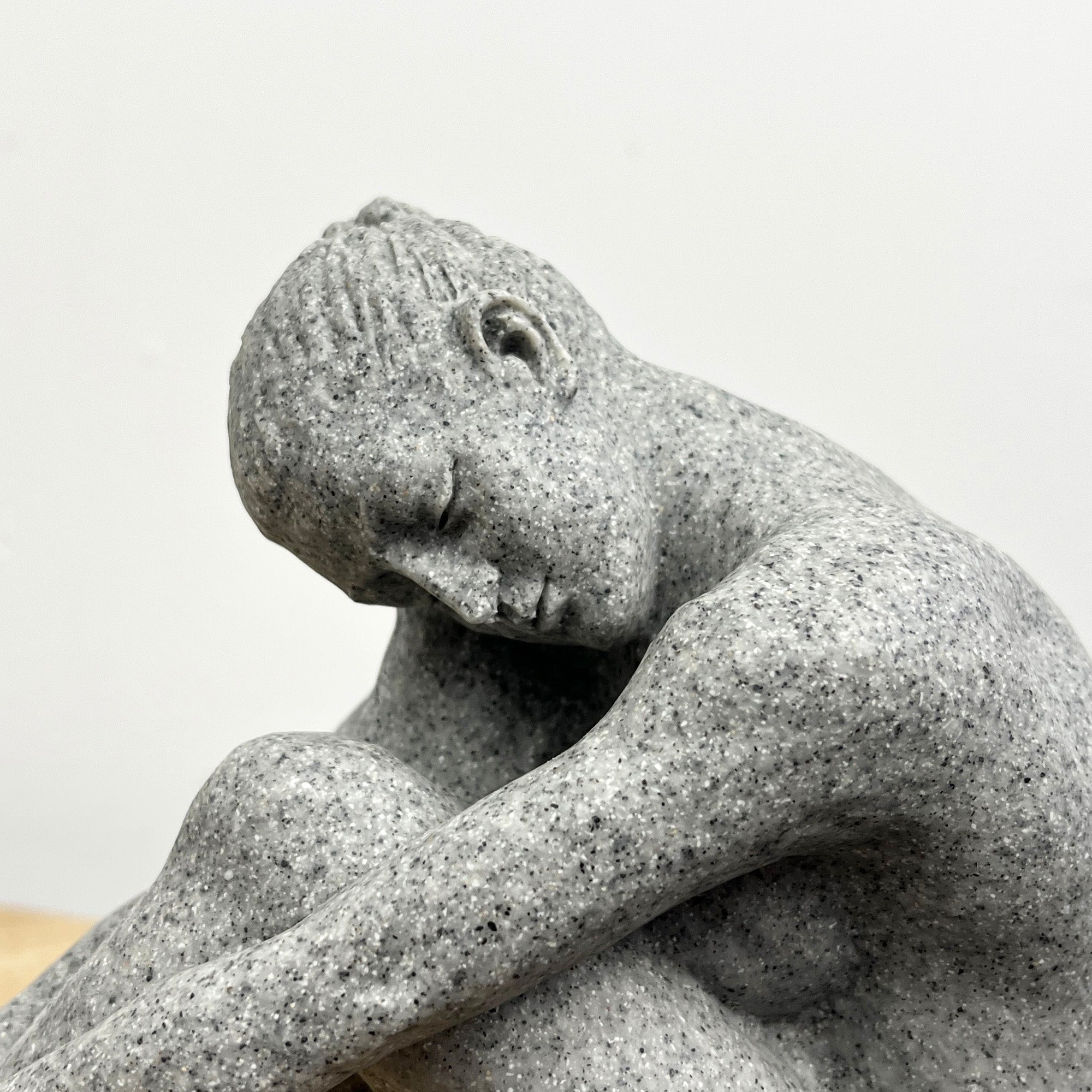 15cm Grey Abstract Sitting Woman Ornament – Resin