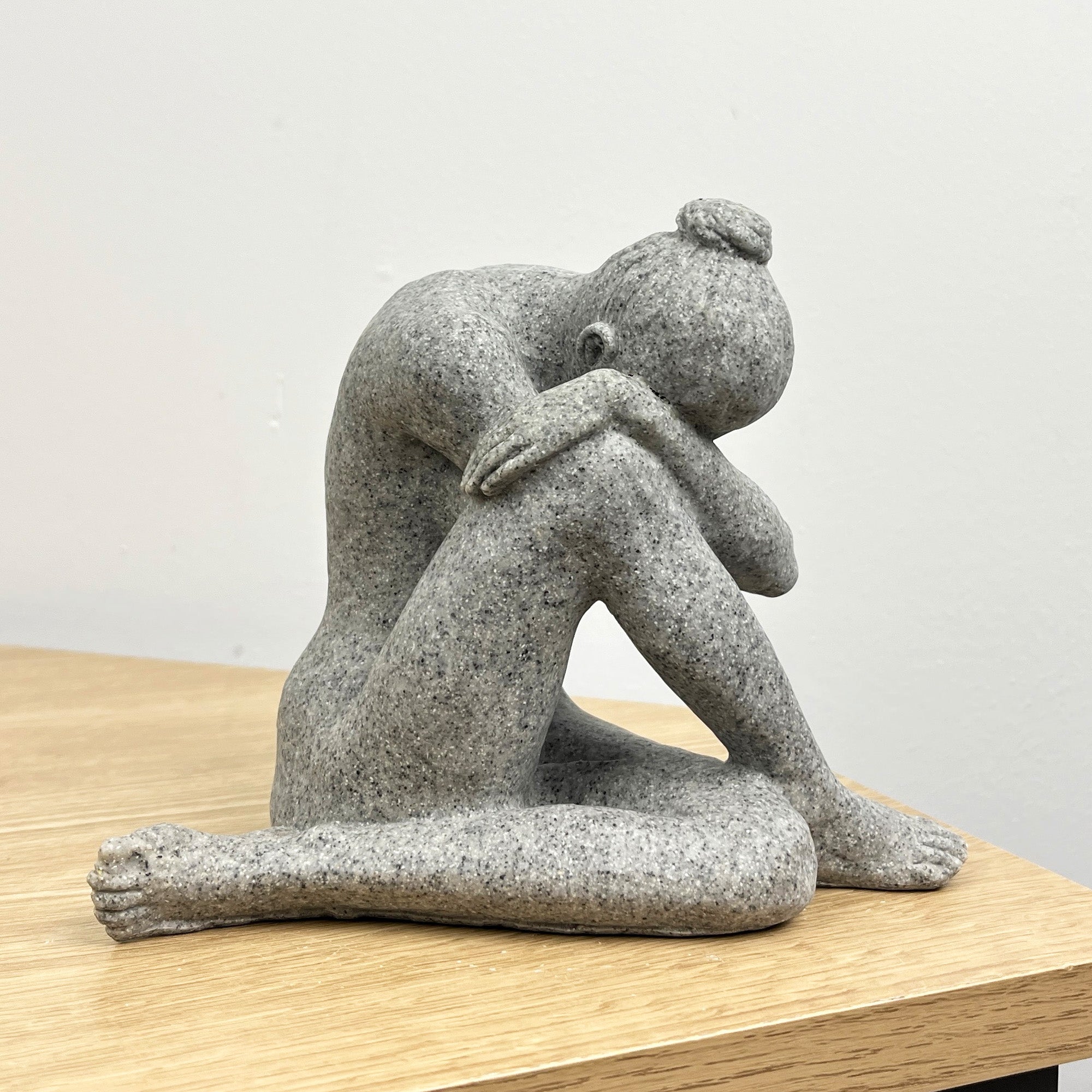 14.7cm Grey Abstract Sitting Woman Ornament – Resin