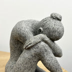 14.7cm Grey Abstract Sitting Woman Ornament – Resin