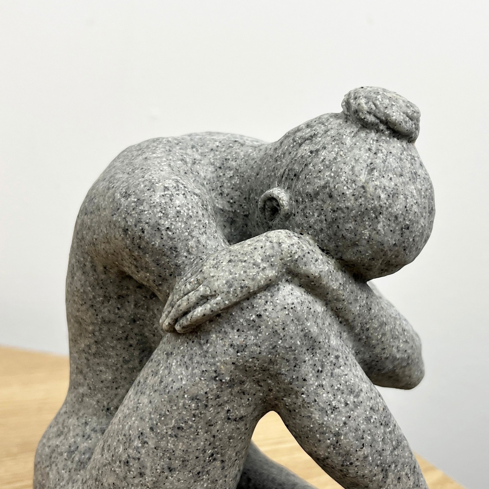 14.7cm Grey Abstract Sitting Woman Ornament – Resin