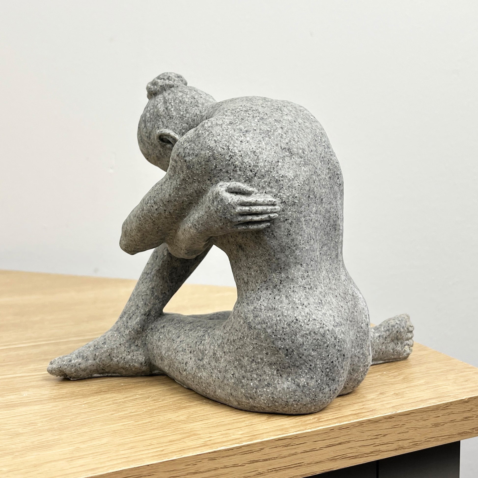 14.7cm Grey Abstract Sitting Woman Ornament – Resin