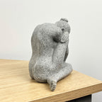14.7cm Grey Abstract Sitting Woman Ornament – Resin