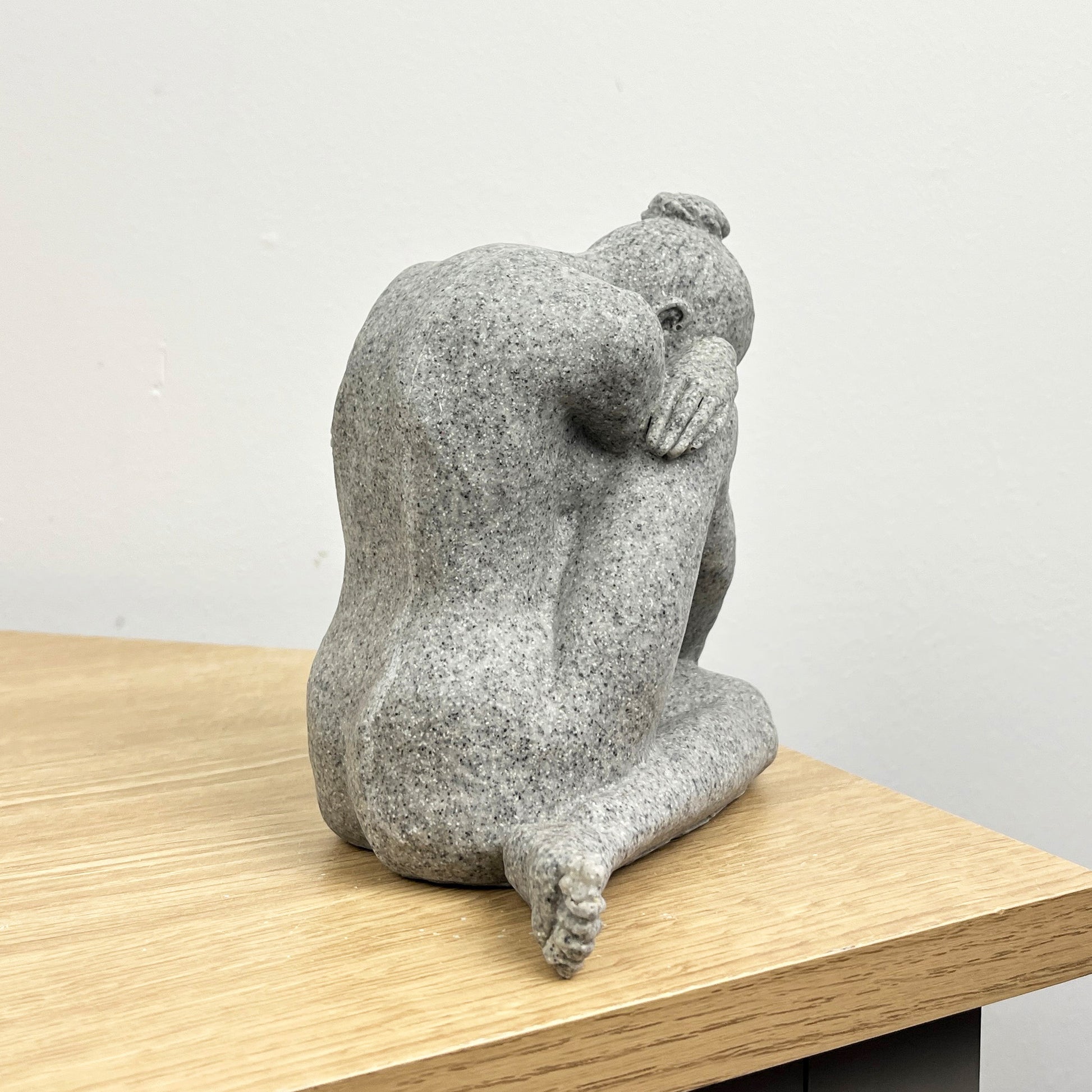 14.7cm Grey Abstract Sitting Woman Ornament – Resin
