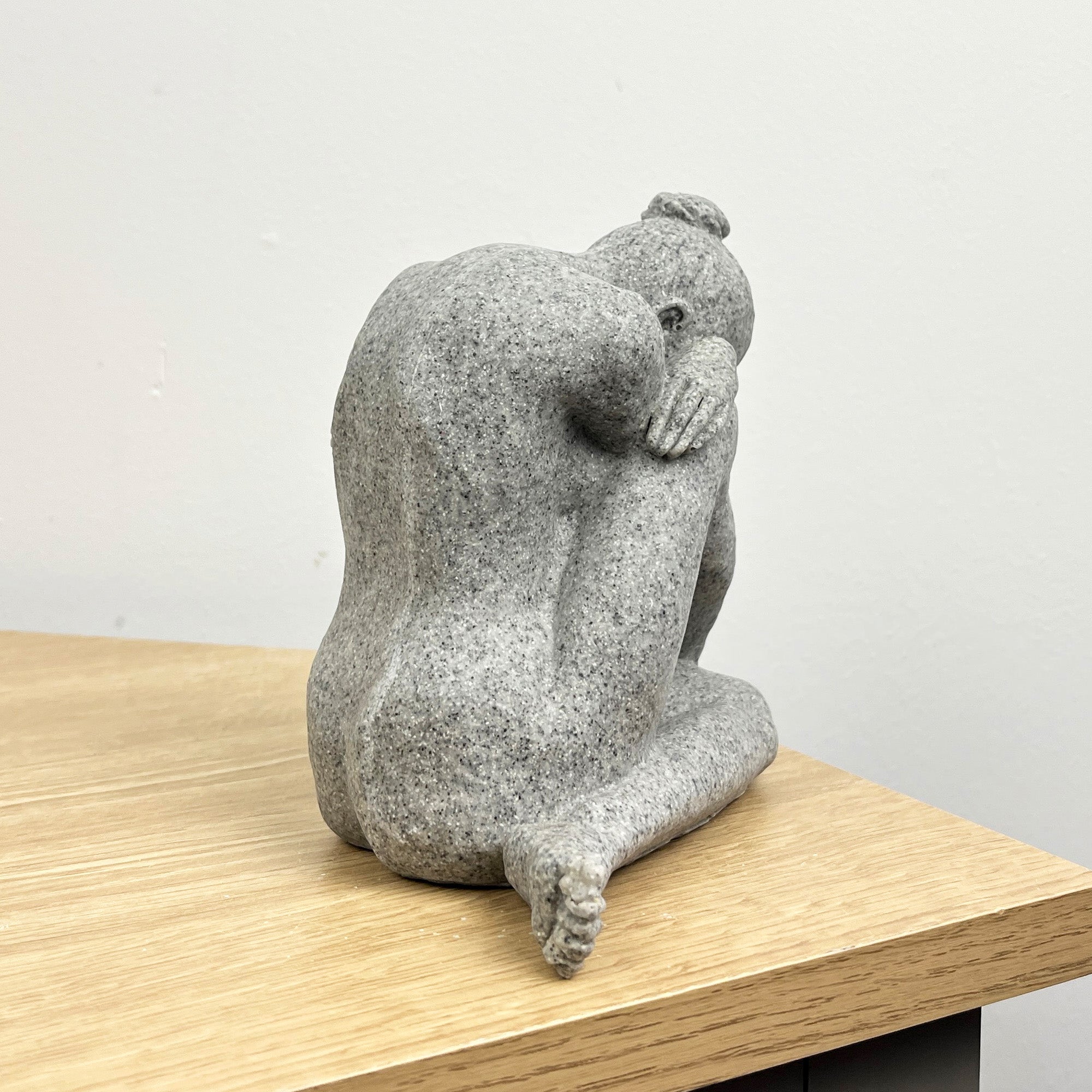 14.7cm Grey Abstract Sitting Woman Ornament – Resin