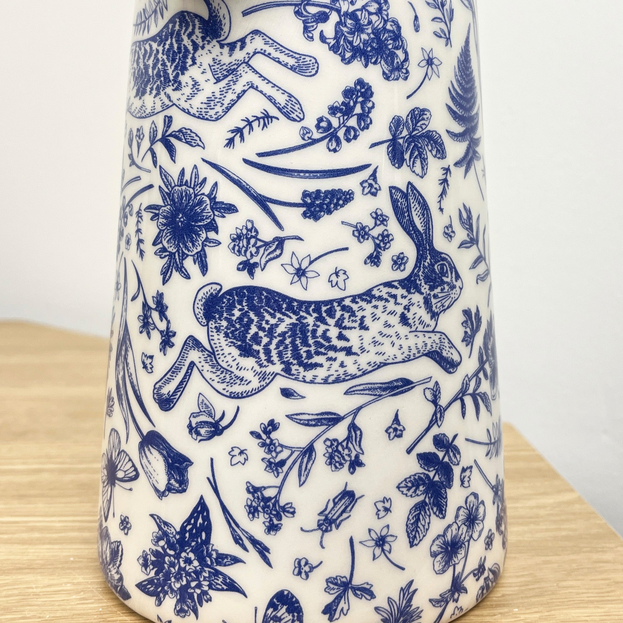 900ml Blue & White Floral Hare Serving Jug - Ceramic