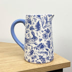 900ml Blue & White Floral Hare Serving Jug - Ceramic