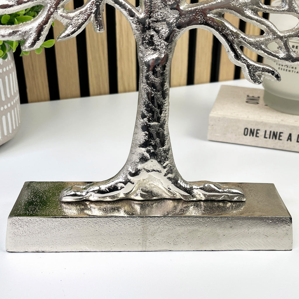 27.5cm Metal Tree of Life Ornament - Silver