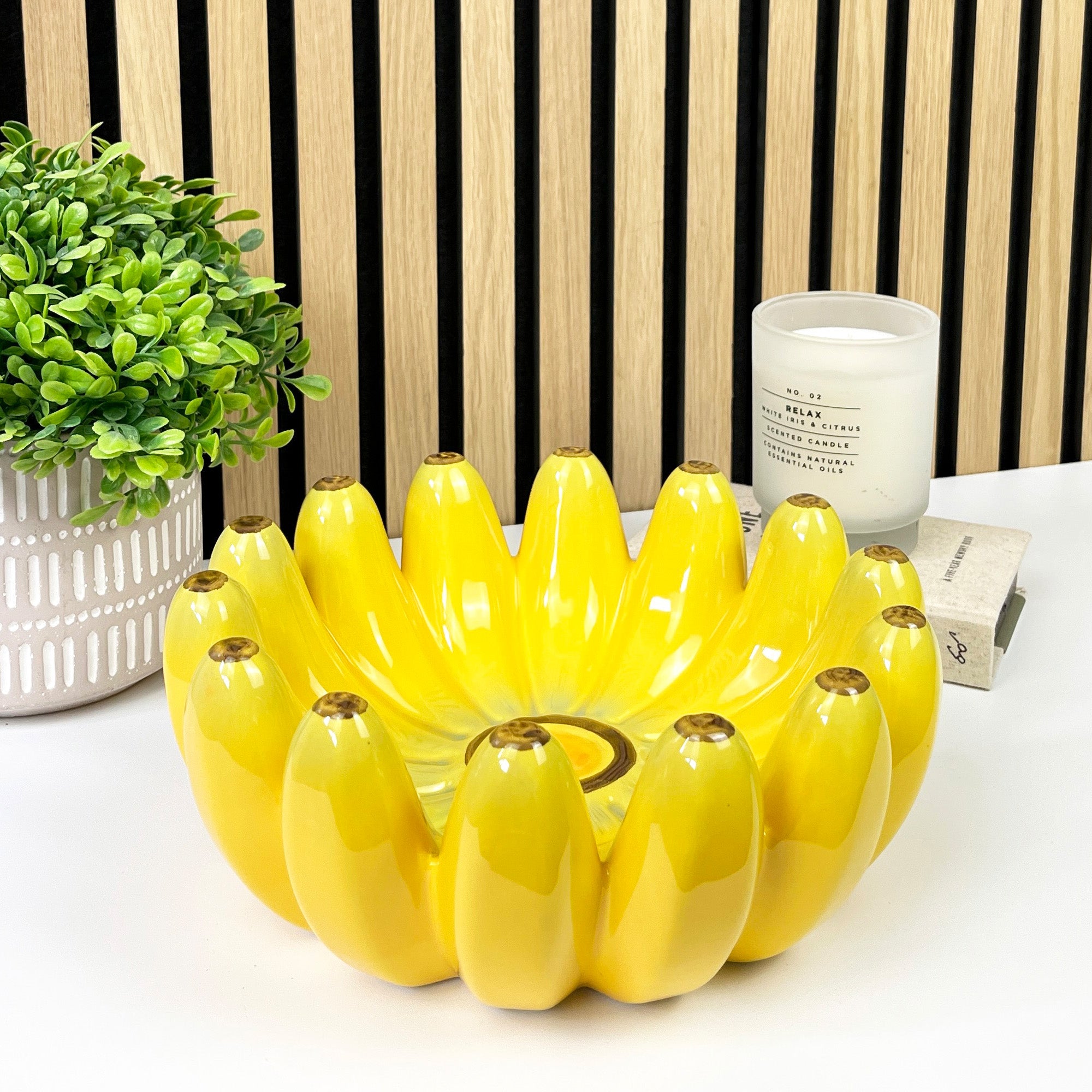 25.5cm Novelty Round Banana Bowl - Ceramic
