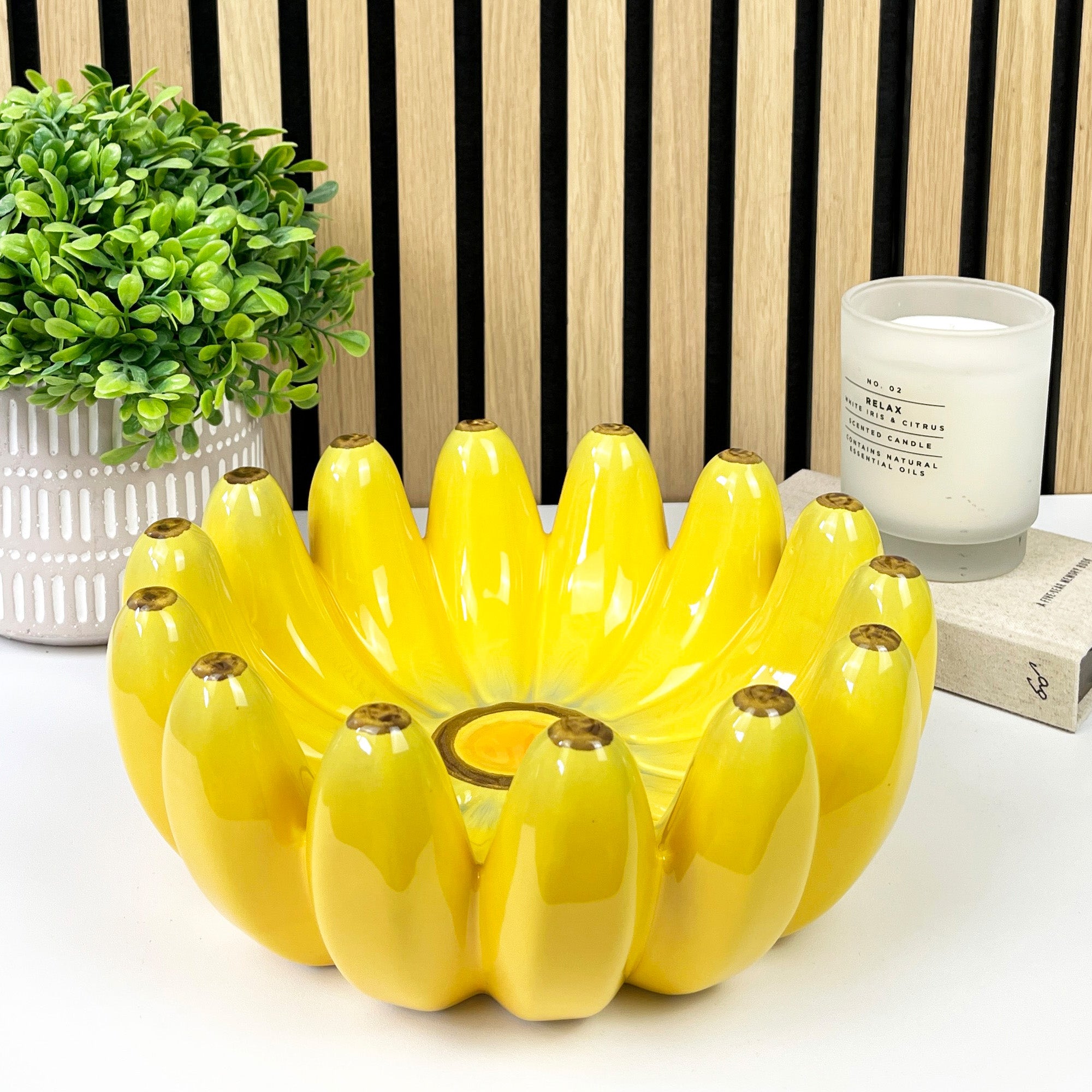 25.5cm Novelty Round Banana Bowl - Ceramic