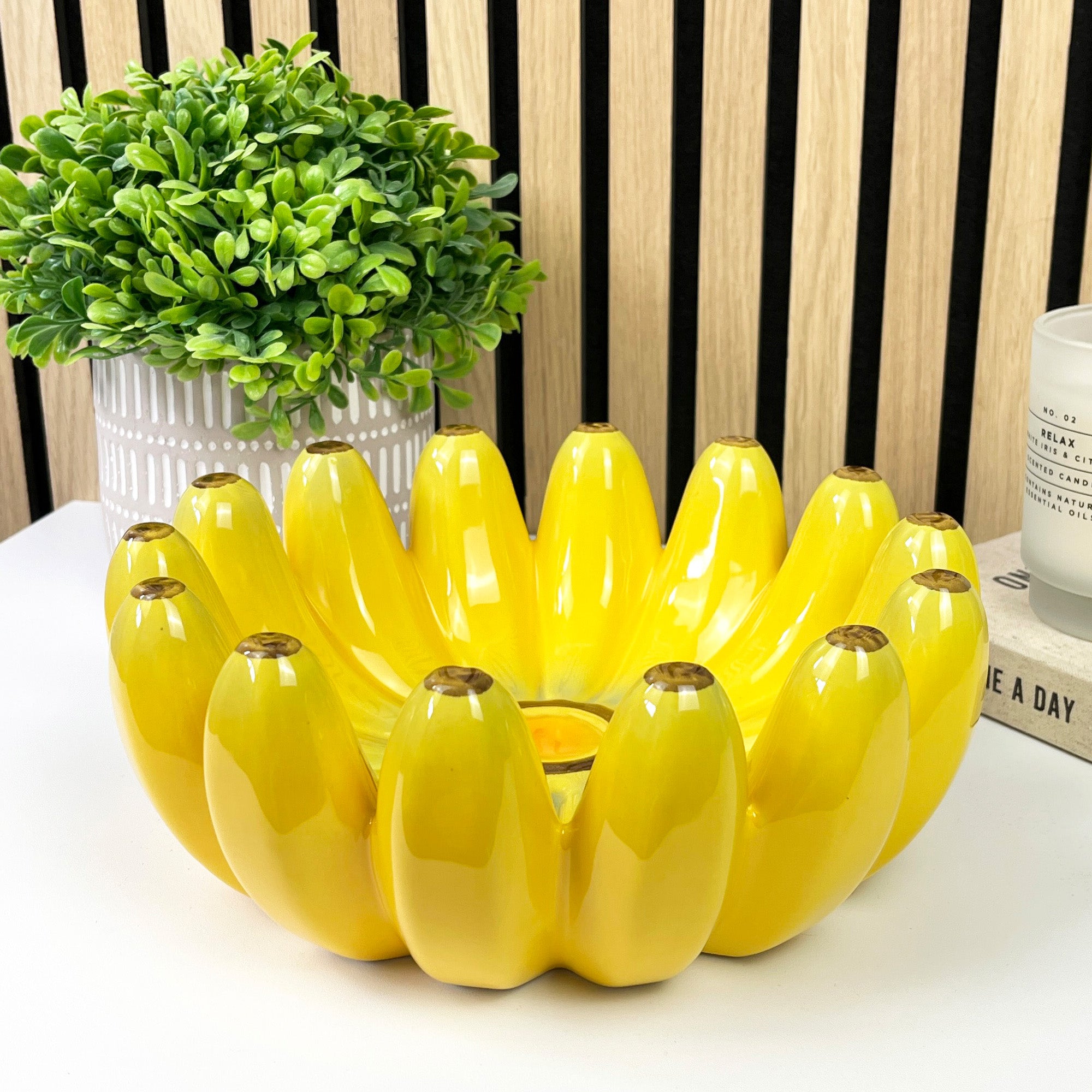 25.5cm Novelty Round Banana Bowl - Ceramic