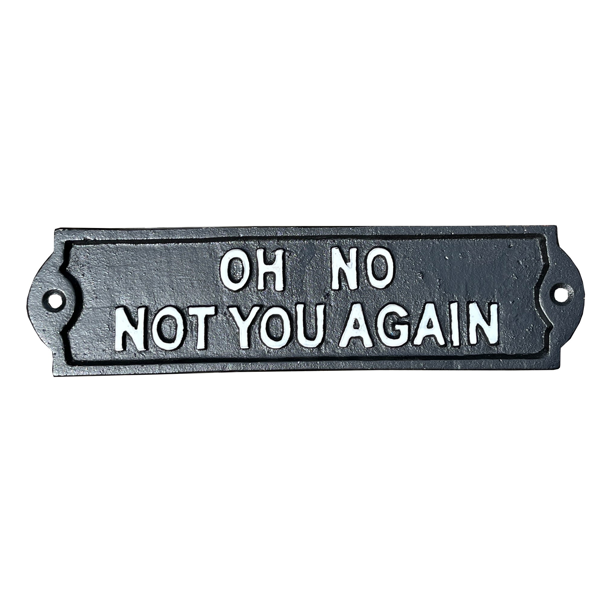 21.5cm 'Oh No Not You Again' Cast Iron Wall Sign / Plaque