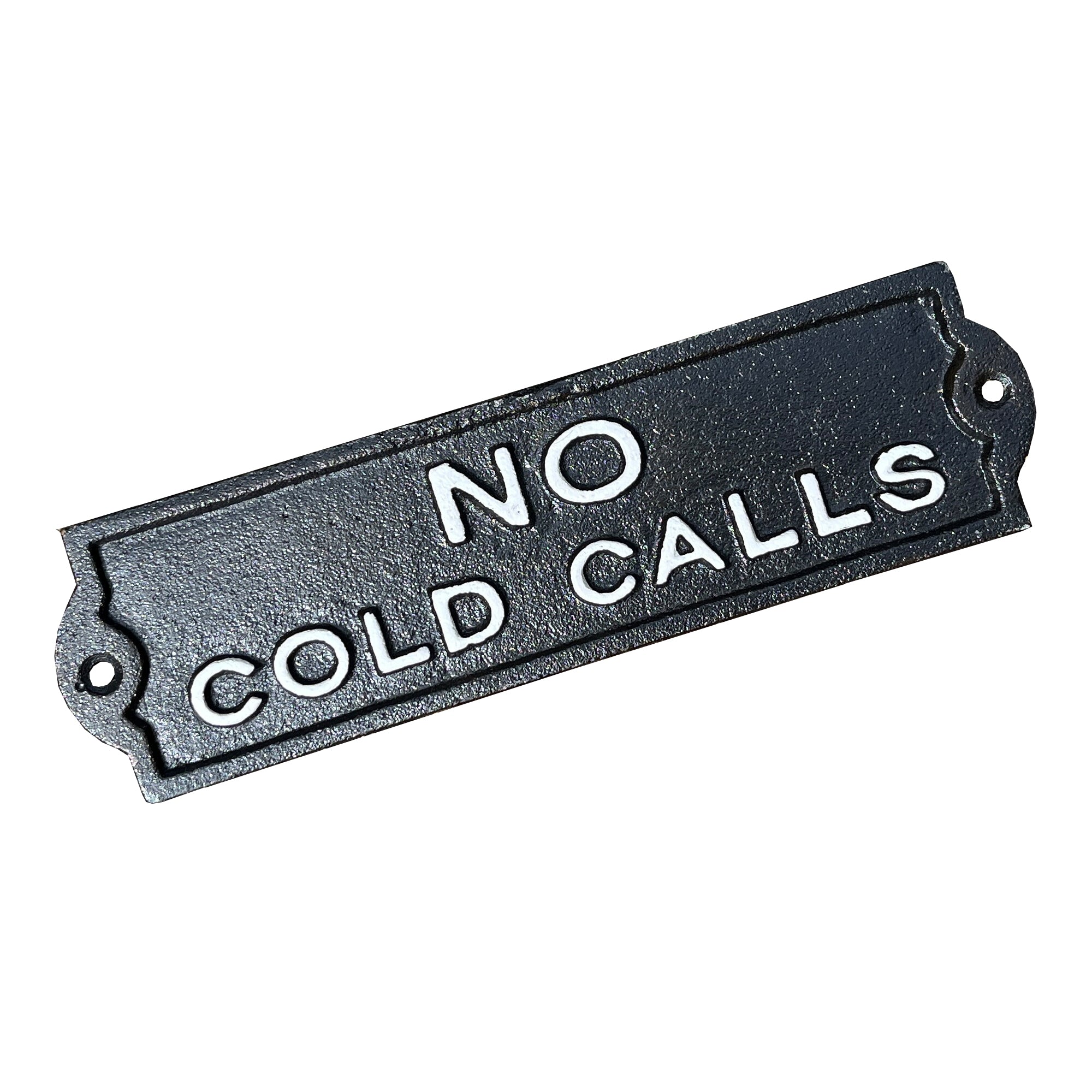 21.5cm 'No Cold Calls' Cast Iron Wall Sign / Plaque