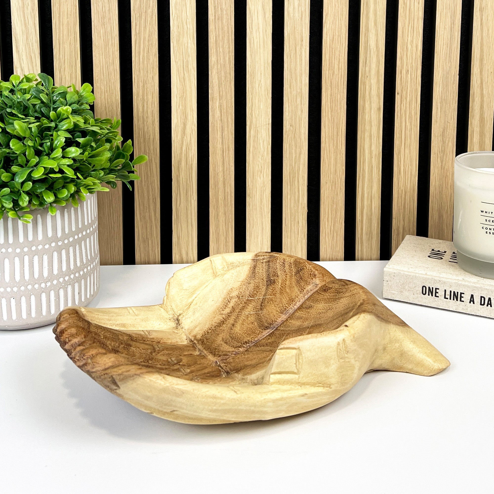 Hand Carved 29cm Hands of Hope Wooden Bowl