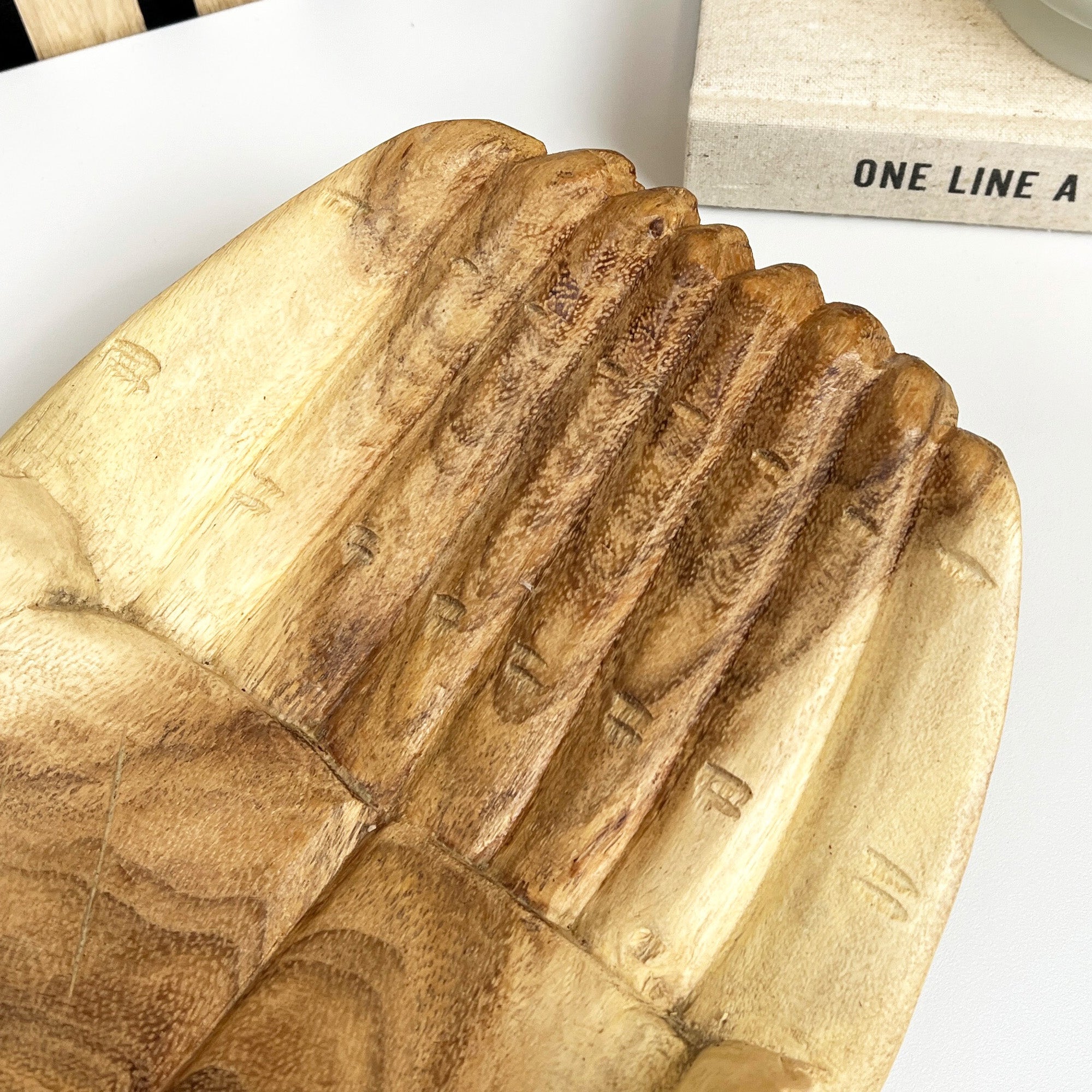 Hand Carved 29cm Hands of Hope Wooden Bowl