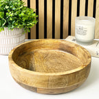 25.5cm Round Decorative Wooden Bowl - Hand Crafted