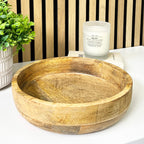 25.5cm Round Decorative Wooden Bowl - Hand Crafted
