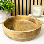 25.5cm Round Decorative Wooden Bowl - Hand Crafted