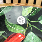 25cm Decorative Wooden Bowl with Enamel Chillies Design