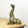 23.5cm Sitting Gold Giraffe Ornament - Resin