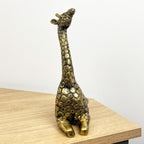 23.5cm Sitting Gold Giraffe Ornament - Resin