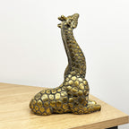 23.5cm Sitting Gold Giraffe Ornament - Resin