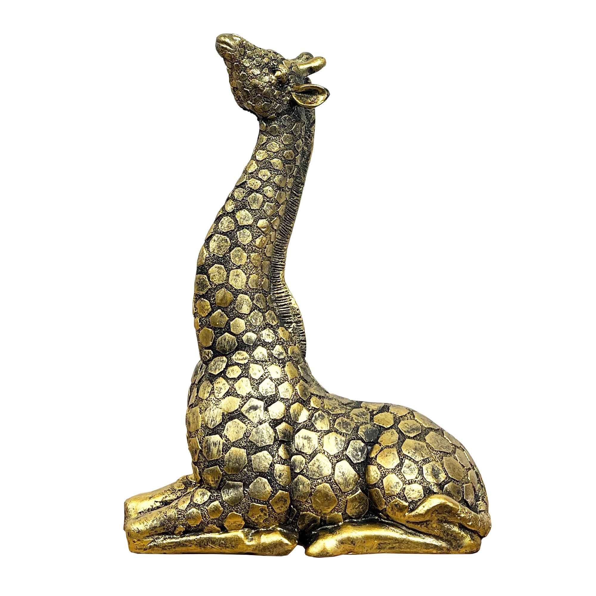 23.5cm Sitting Gold Giraffe Ornament - Resin