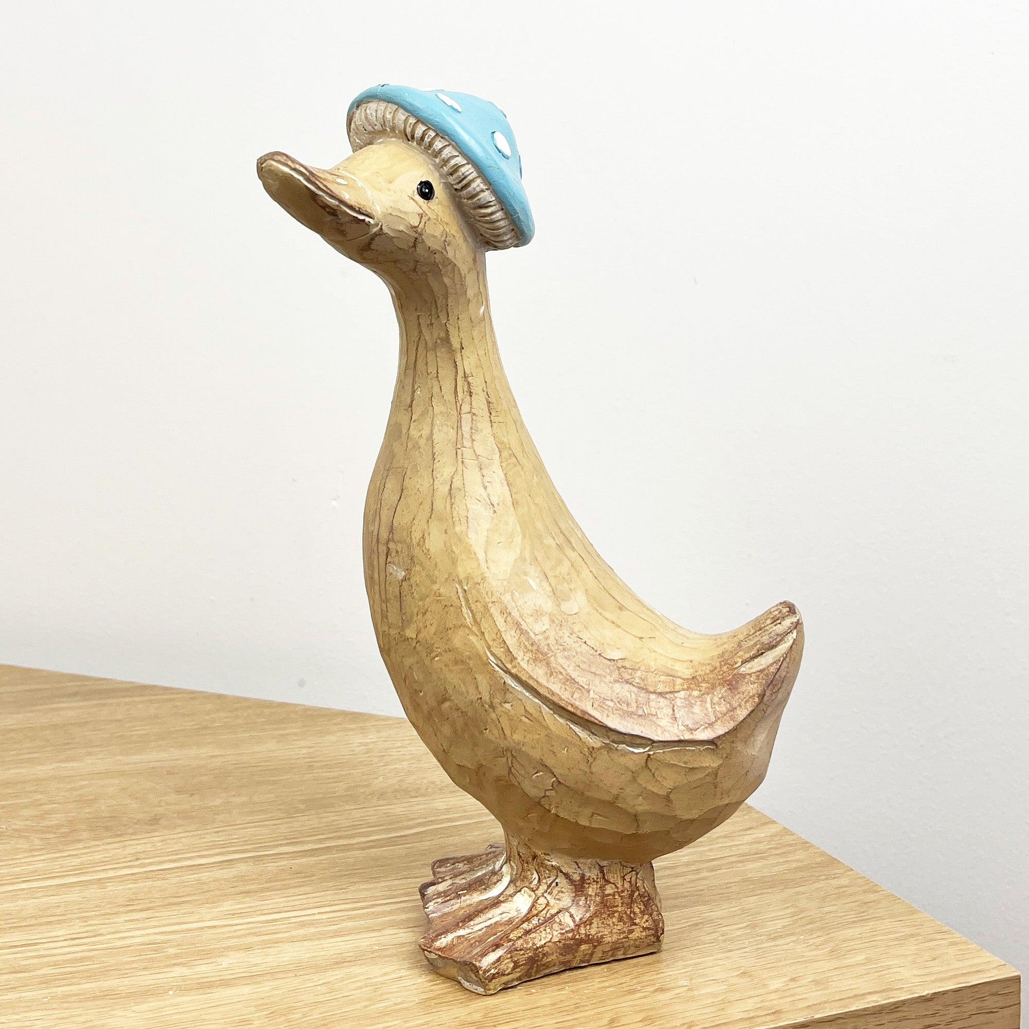 23.5cm Rustic Toadstool Hat Duck Ornament - Resin
