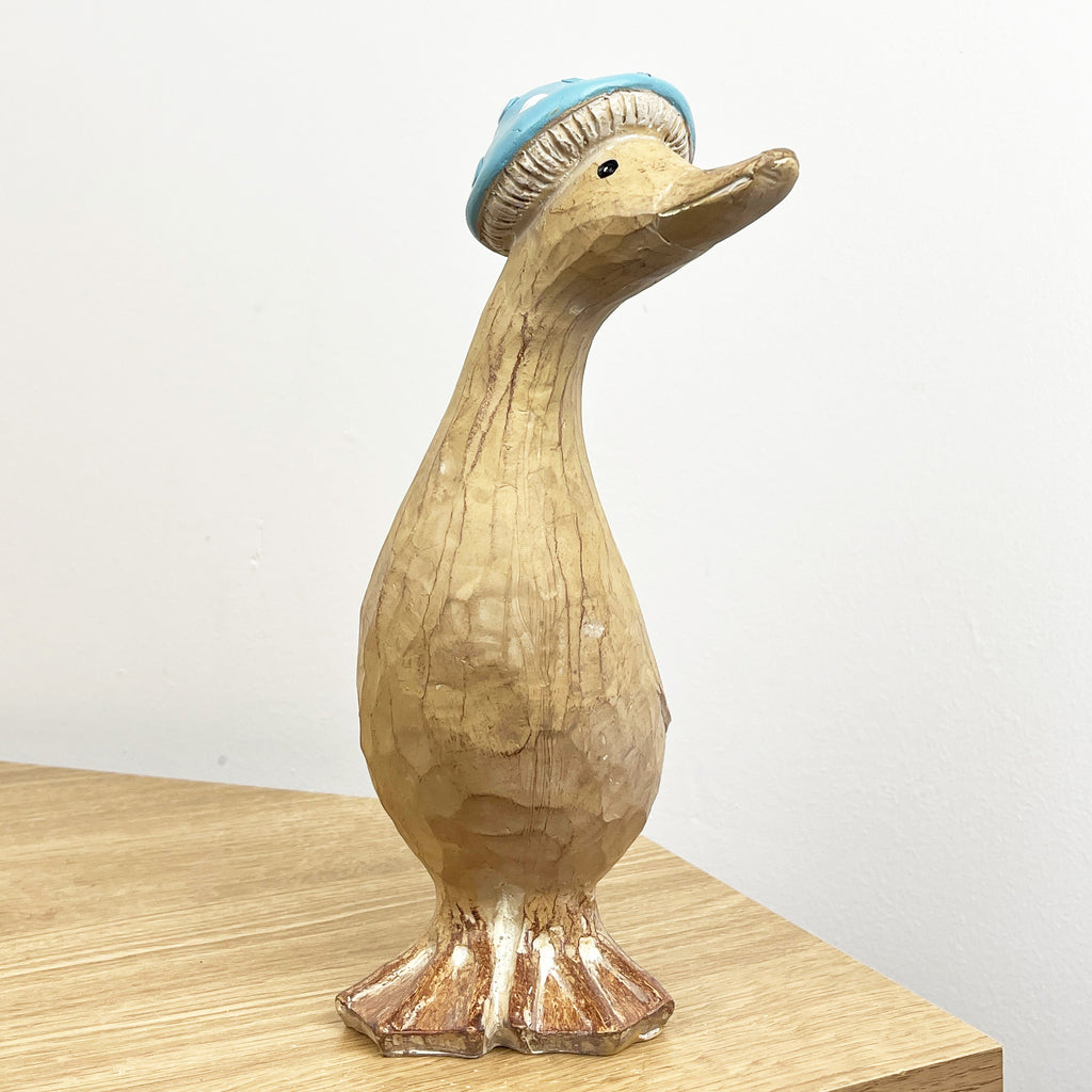 23.5cm Rustic Toadstool Hat Duck Ornament - Resin