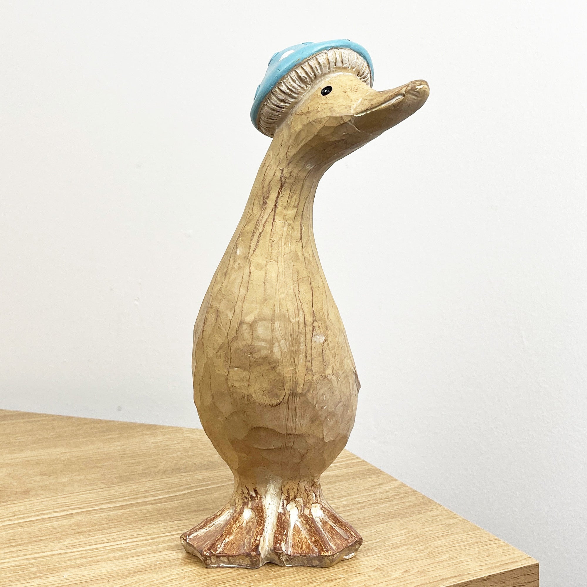 23.5cm Rustic Toadstool Hat Duck Ornament - Resin
