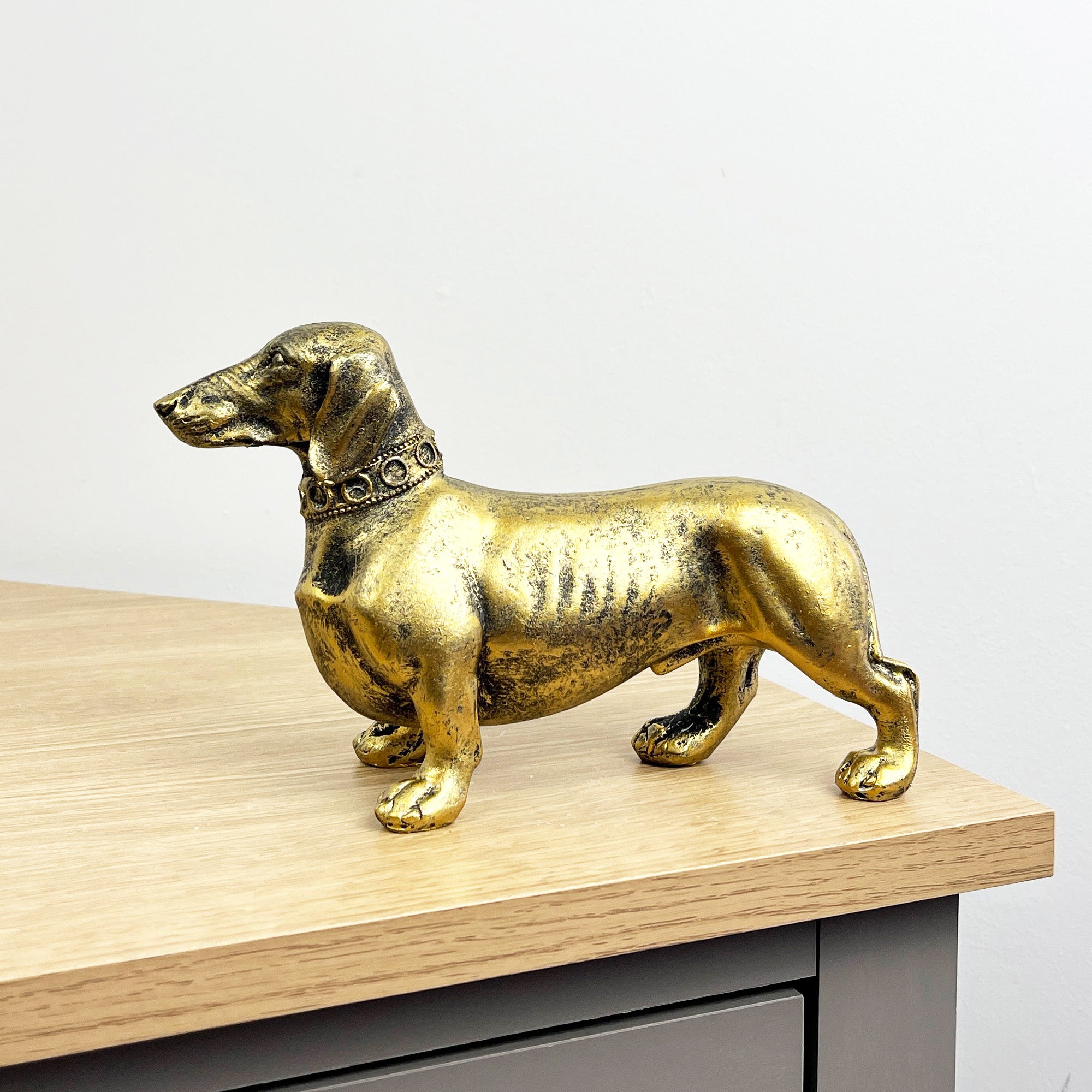 20.5cm Gold Dachshund Ornament – Resin
