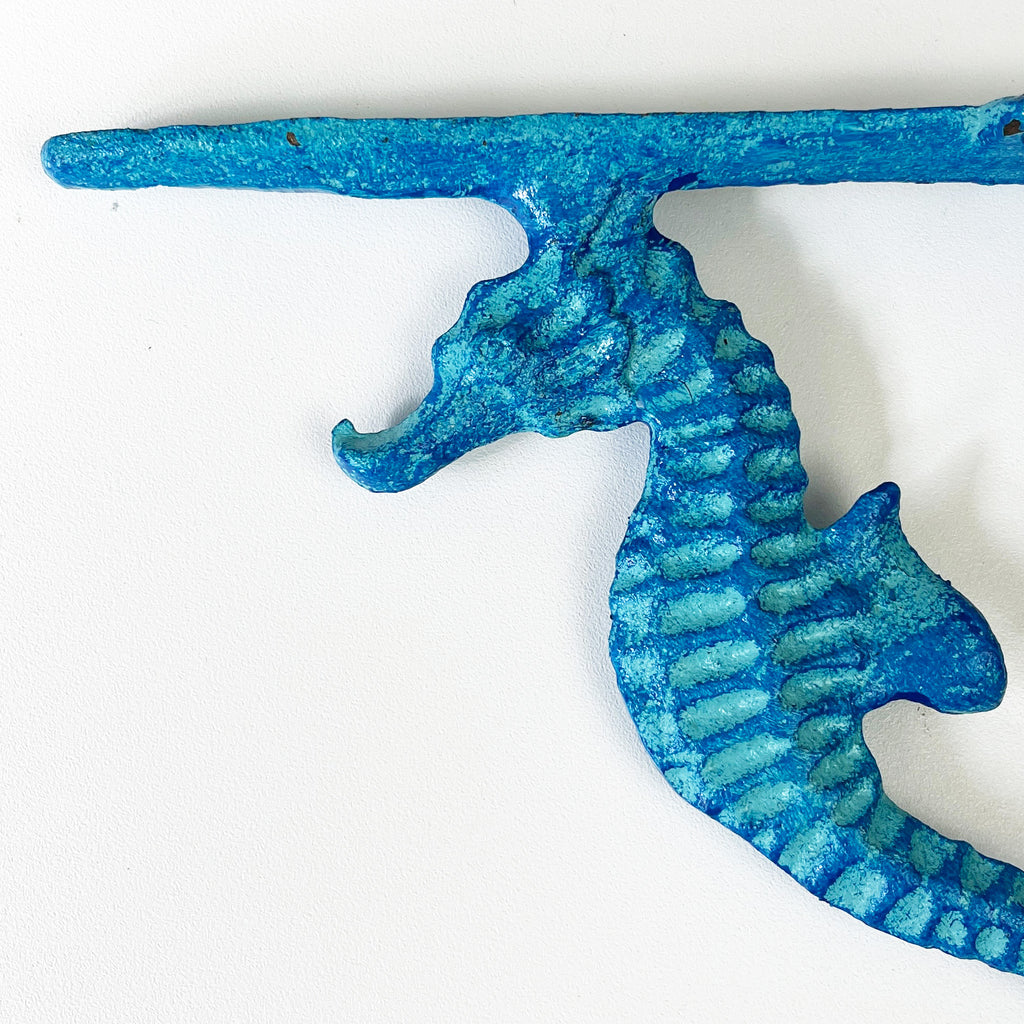 Set of 2 Nautical Seahorse Decorative Shelf Brackets - Cast Iron
