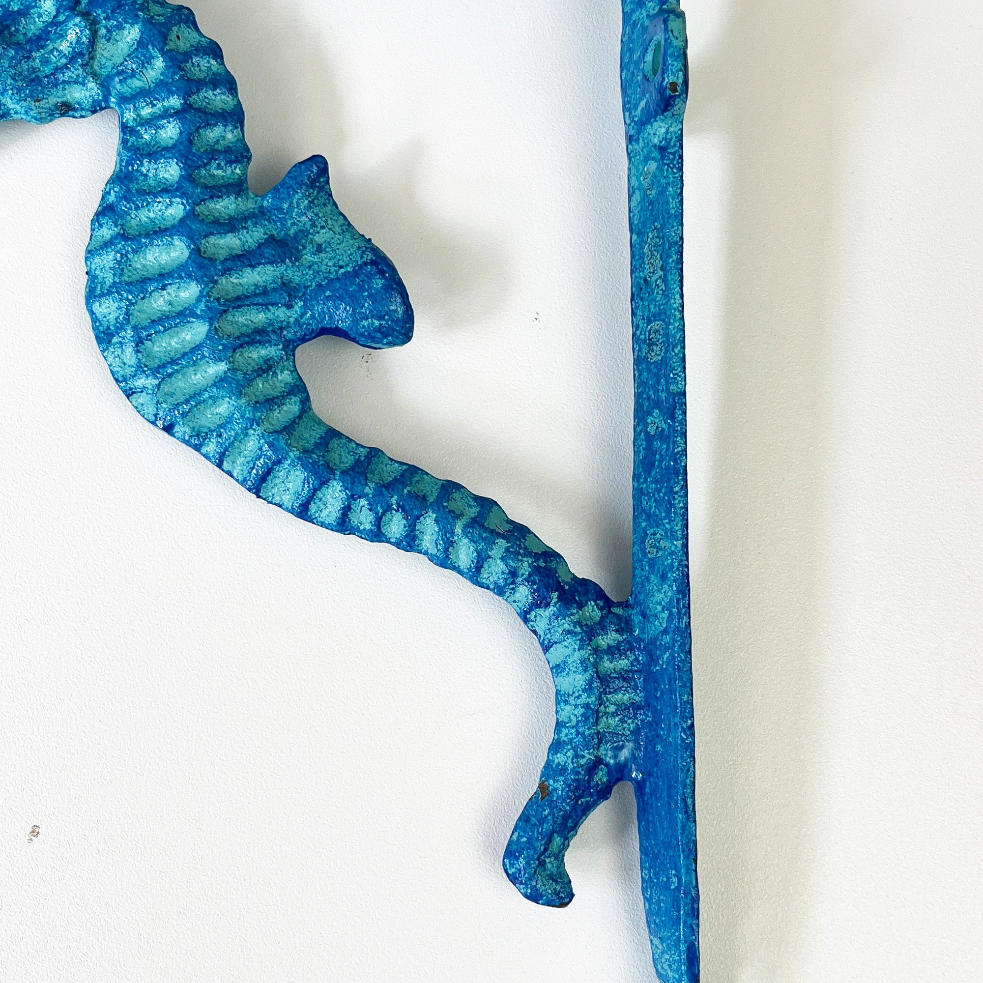 Set of 2 Nautical Seahorse Decorative Shelf Brackets - Cast Iron