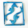 Set of 2 Nautical Seahorse Decorative Shelf Brackets - Cast Iron