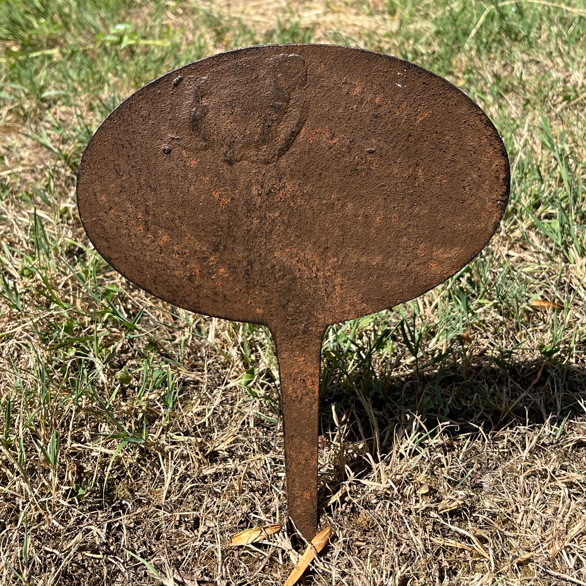 Vintage Keep Off The Grass Sign with Stake - Cast Iron