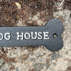 15cm Bone Shaped 'Dog House' Wall Sign / Plaque - Cast Iron