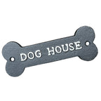 15cm Bone Shaped 'Dog House' Wall Sign / Plaque - Cast Iron