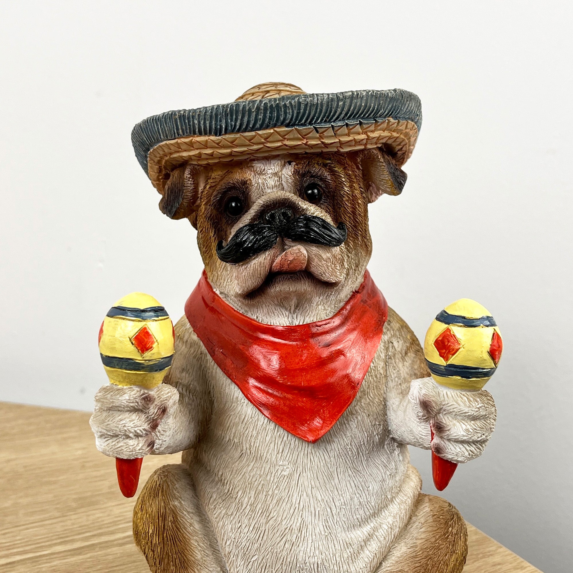 19cm Mexican British Bulldog Ornament - Resin