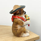 19cm Mexican British Bulldog Ornament - Resin