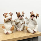 Set of 3 Who Did It British Bulldog Ornaments – Resin